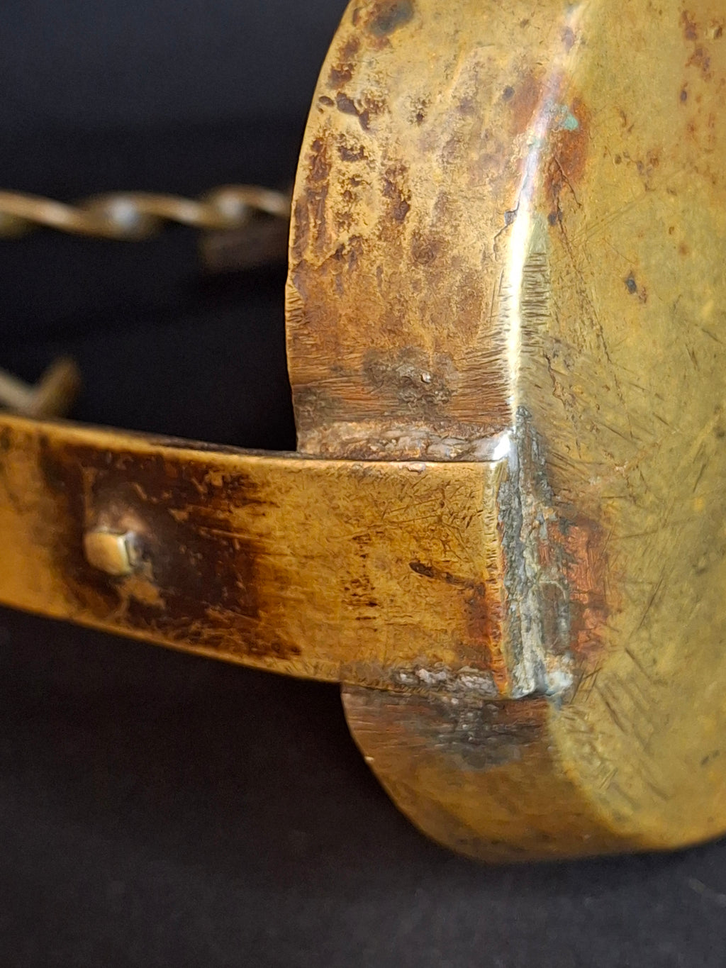18th Century RARE MUSEUM GRADE Antique Huge Brass Double Cruise Crusie Phoebe Lamp 8.5" Pierced Backplate Marked