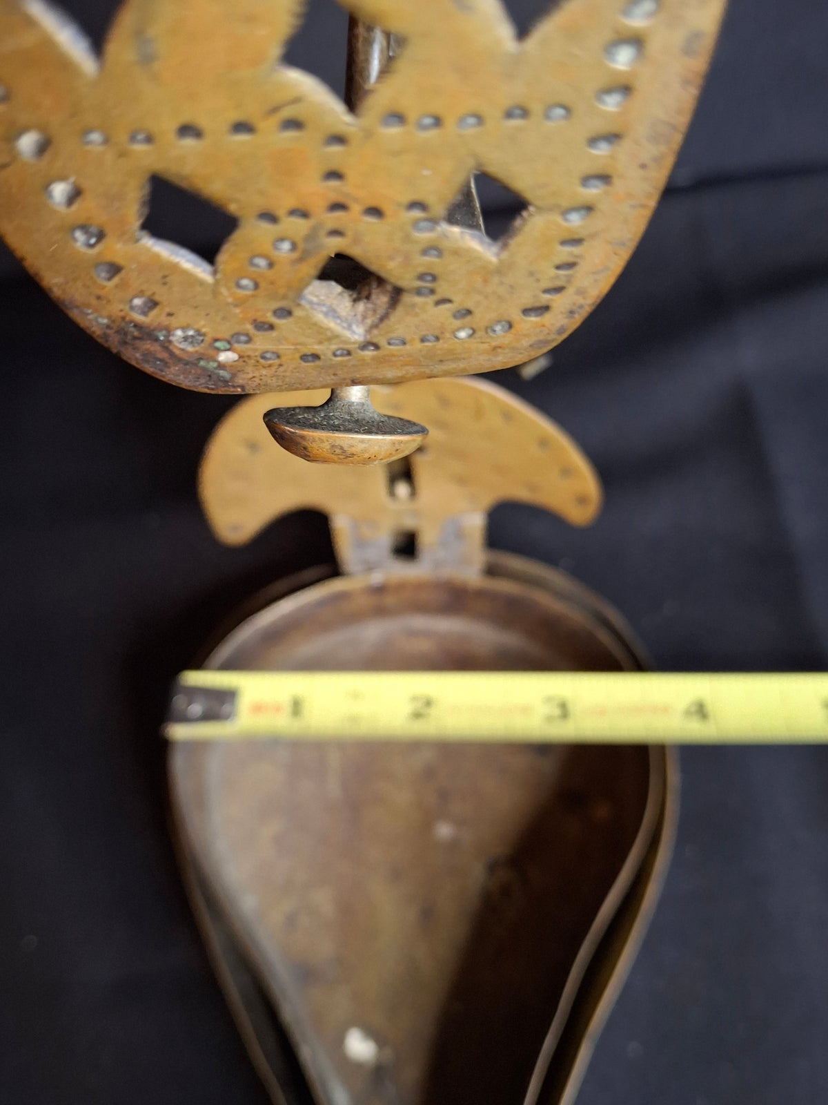 18th Century RARE MUSEUM GRADE Antique Huge Brass Double Cruise Crusie Phoebe Lamp 8.5" Pierced Backplate Marked
