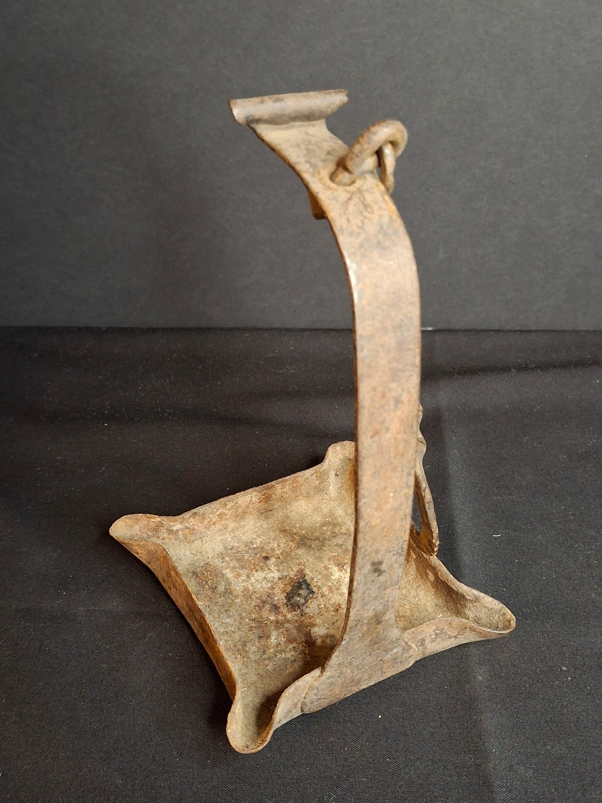 18th Century Hand Forged Wrought Iron 4-Wick Fat Lamp Primitive Square Lard Grease Crusie