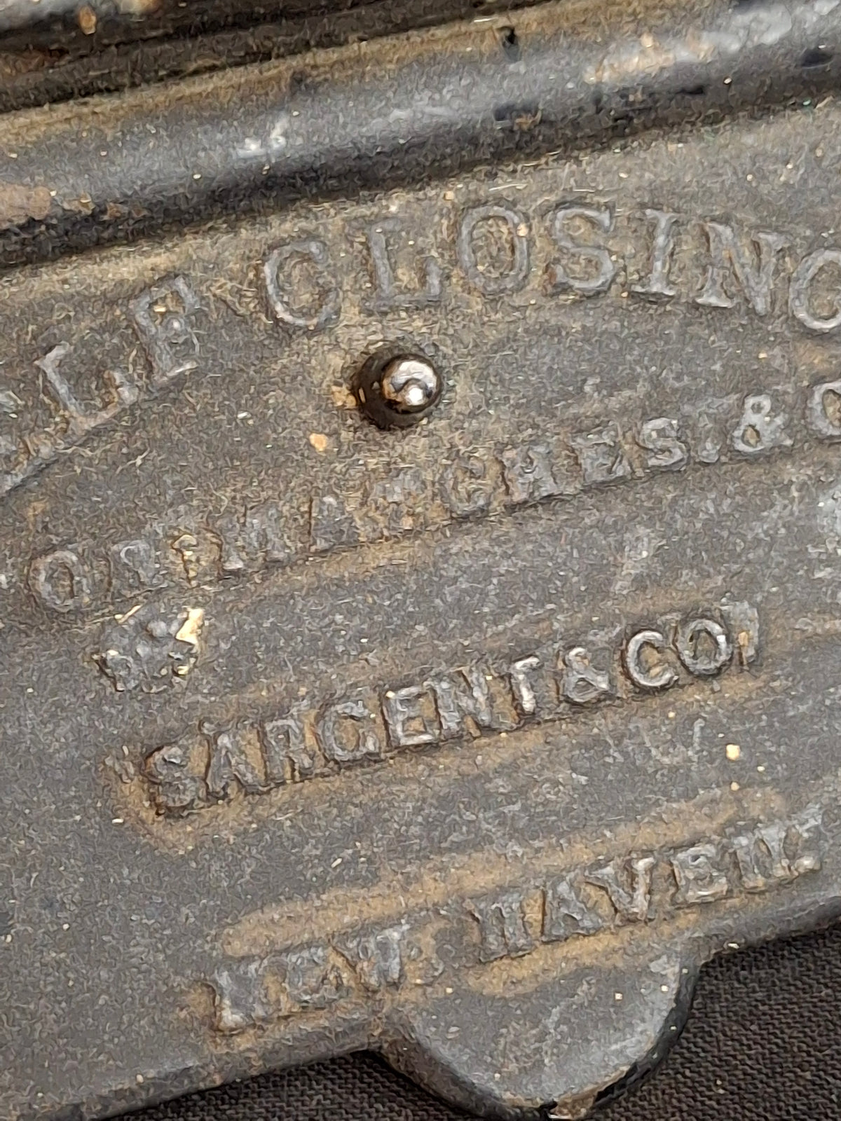 Antique Cast Iron Wall Self Closing Match Safe Box Sargent & Co New Haven CT