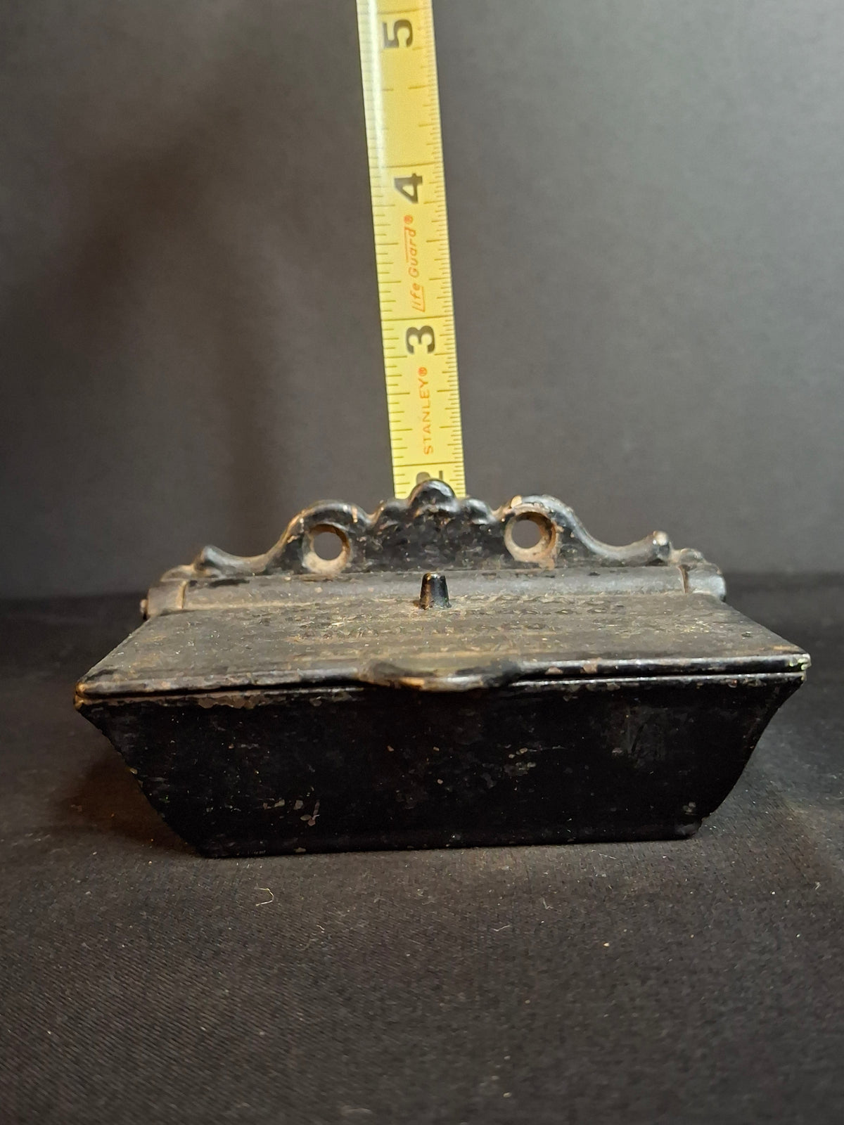 Antique Cast Iron Wall Self Closing Match Safe Box Sargent & Co New Haven CT