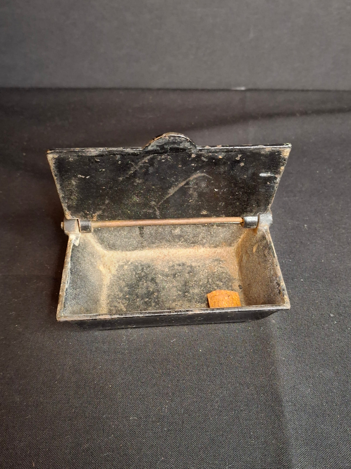 Antique Cast Iron Wall Self Closing Match Safe Box Sargent & Co New Haven CT