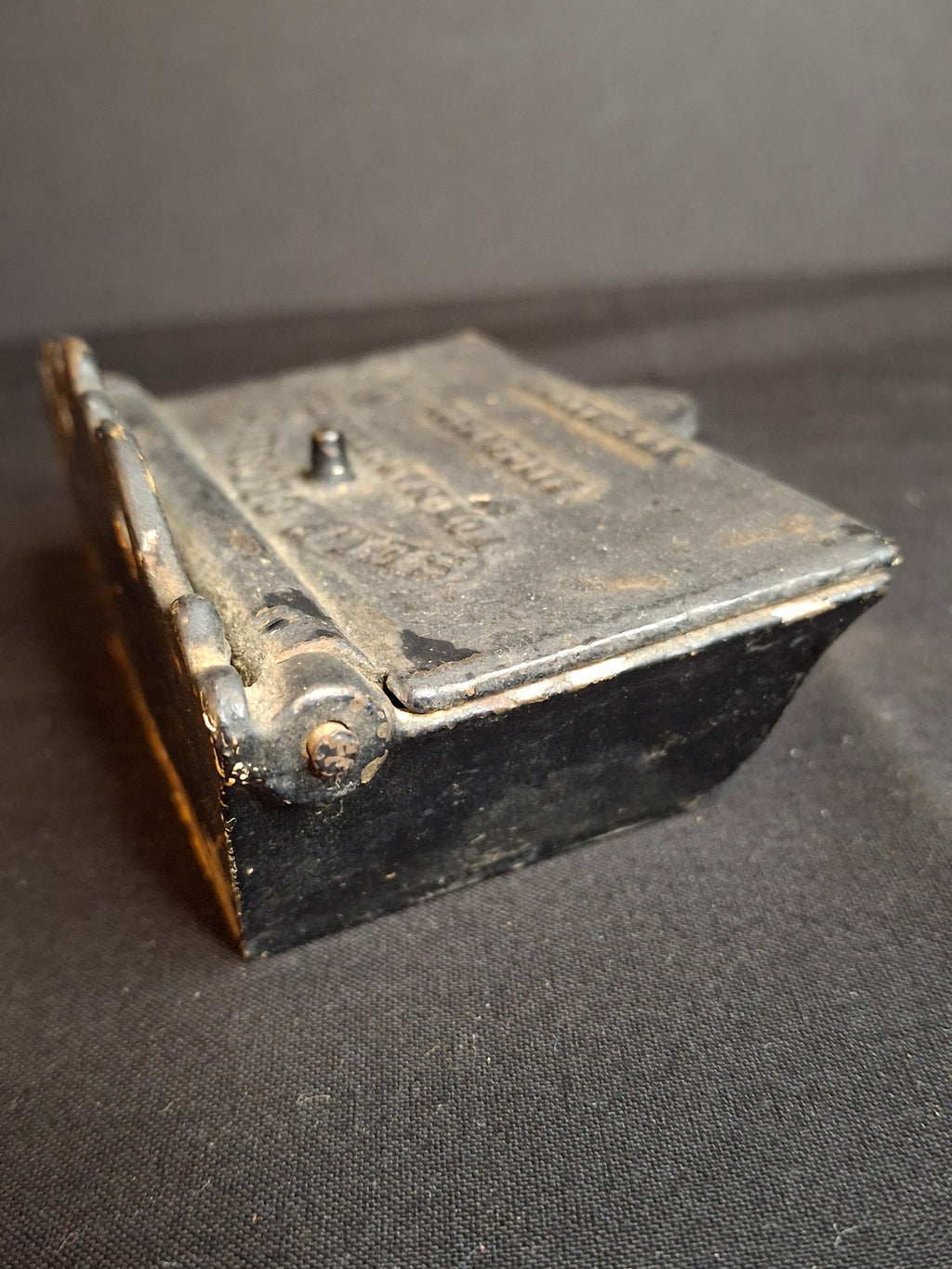 Antique Cast Iron Wall Self Closing Match Safe Box Sargent & Co New Haven CT