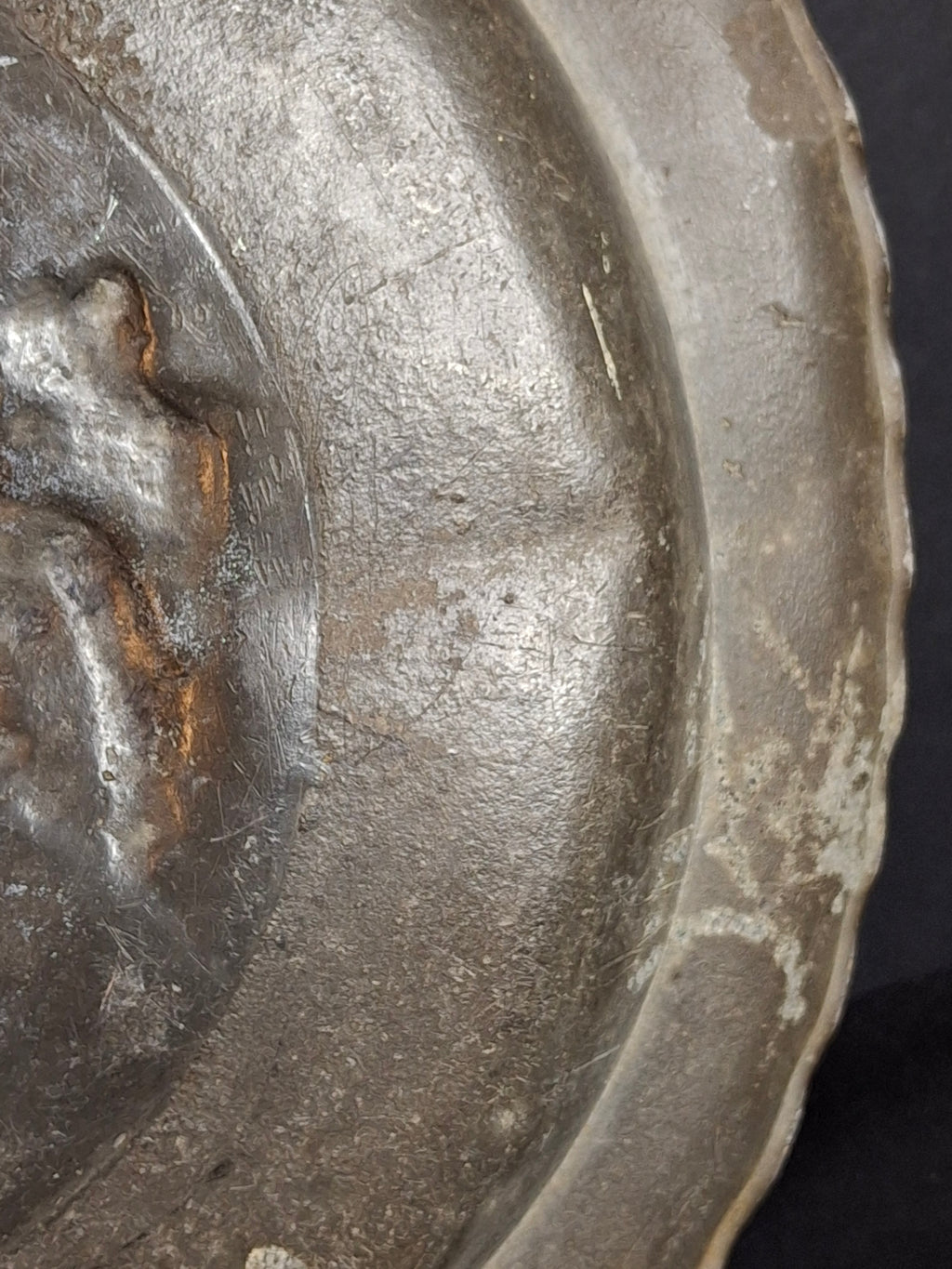 18th Century Continental Pewter Sukkot Festival Charger - Rare Sukkah Scene & Hebrew Calligraphy