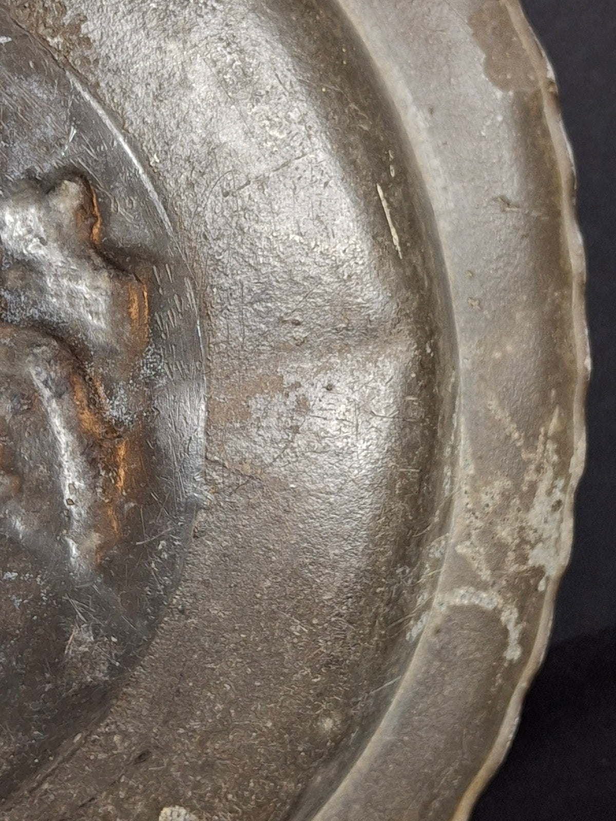 18th Century Continental Pewter Sukkot Festival Charger - Rare Sukkah Scene & Hebrew Calligraphy