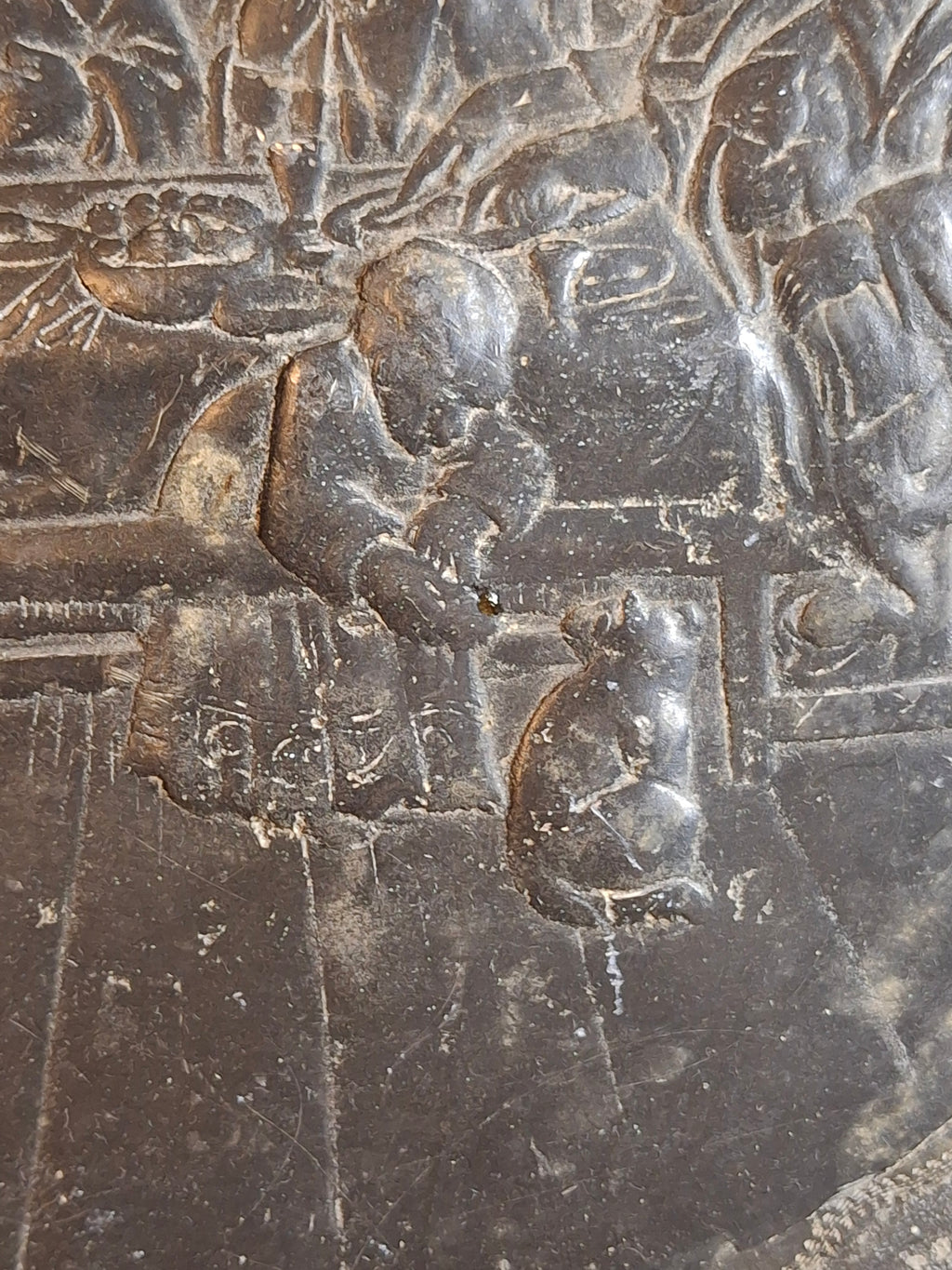 18th Century Continental Pewter Sukkot Festival Charger - Rare Sukkah Scene & Hebrew Calligraphy