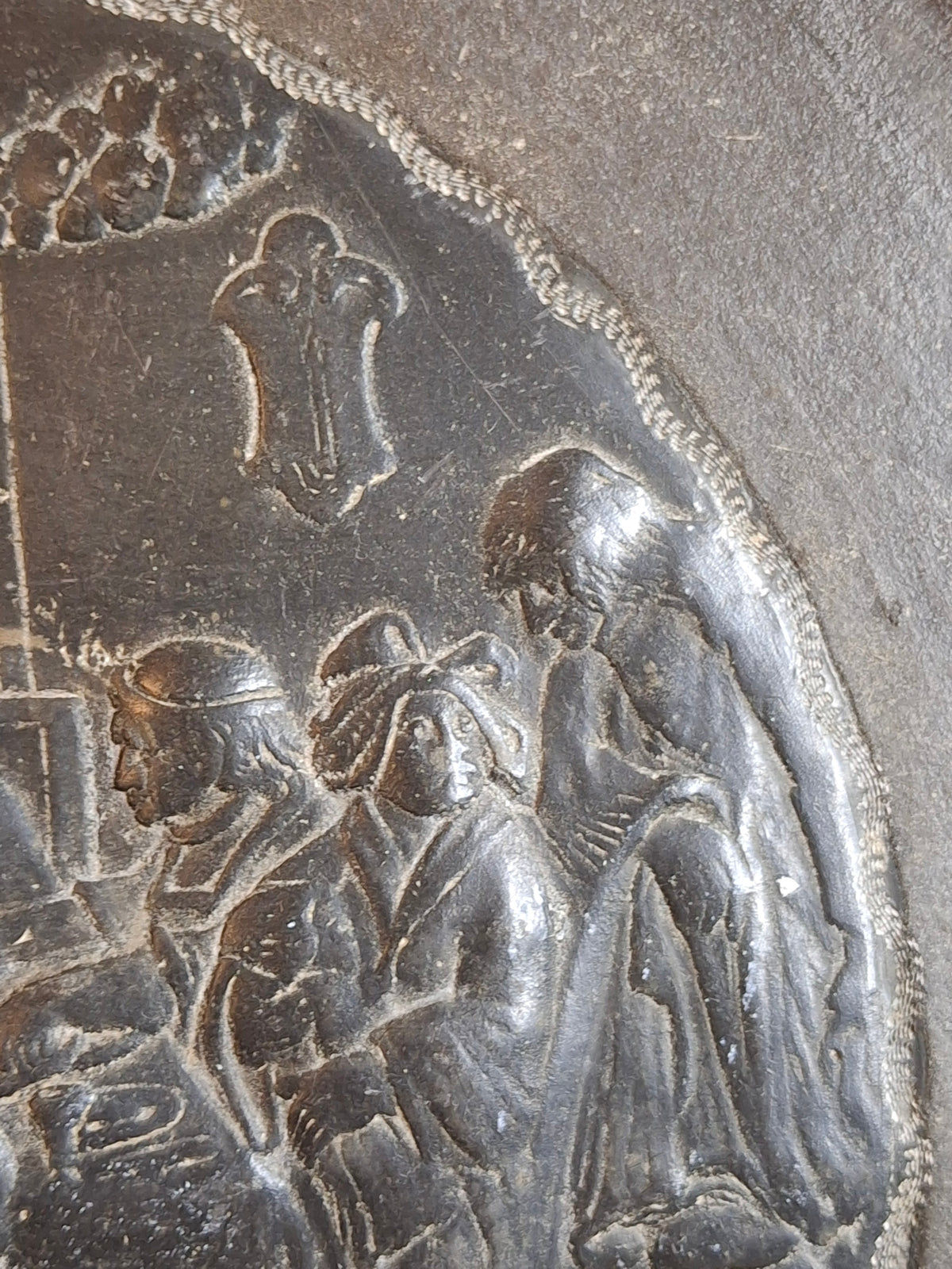 18th Century Continental Pewter Sukkot Festival Charger - Rare Sukkah Scene & Hebrew Calligraphy