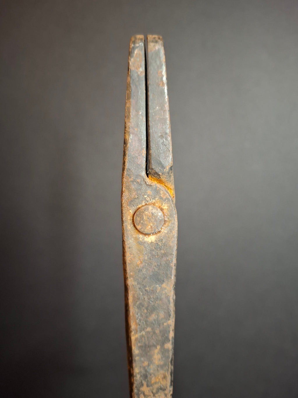 Antique 18th Century Wrought Iron Rushlight Candle Holder Hand Forged Primitive Early Lighting