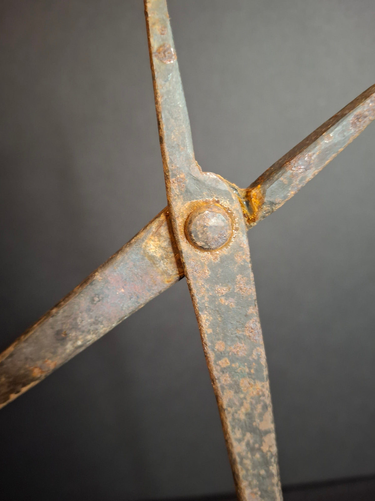 Antique 18th Century Wrought Iron Rushlight Candle Holder Hand Forged Primitive Early Lighting