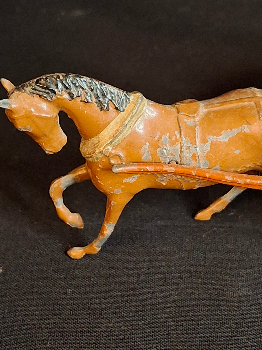 Vintage Britains Hollow Cast Lead Horse Drawn Blue Tip Cart Wagon Made In England