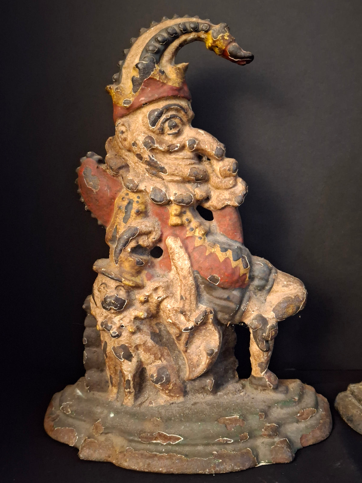 Pair Of Antique Cast Iron Punch & Judy Figural Doorstops – Circa 1920s 11 lbs - Matthew J King Collection