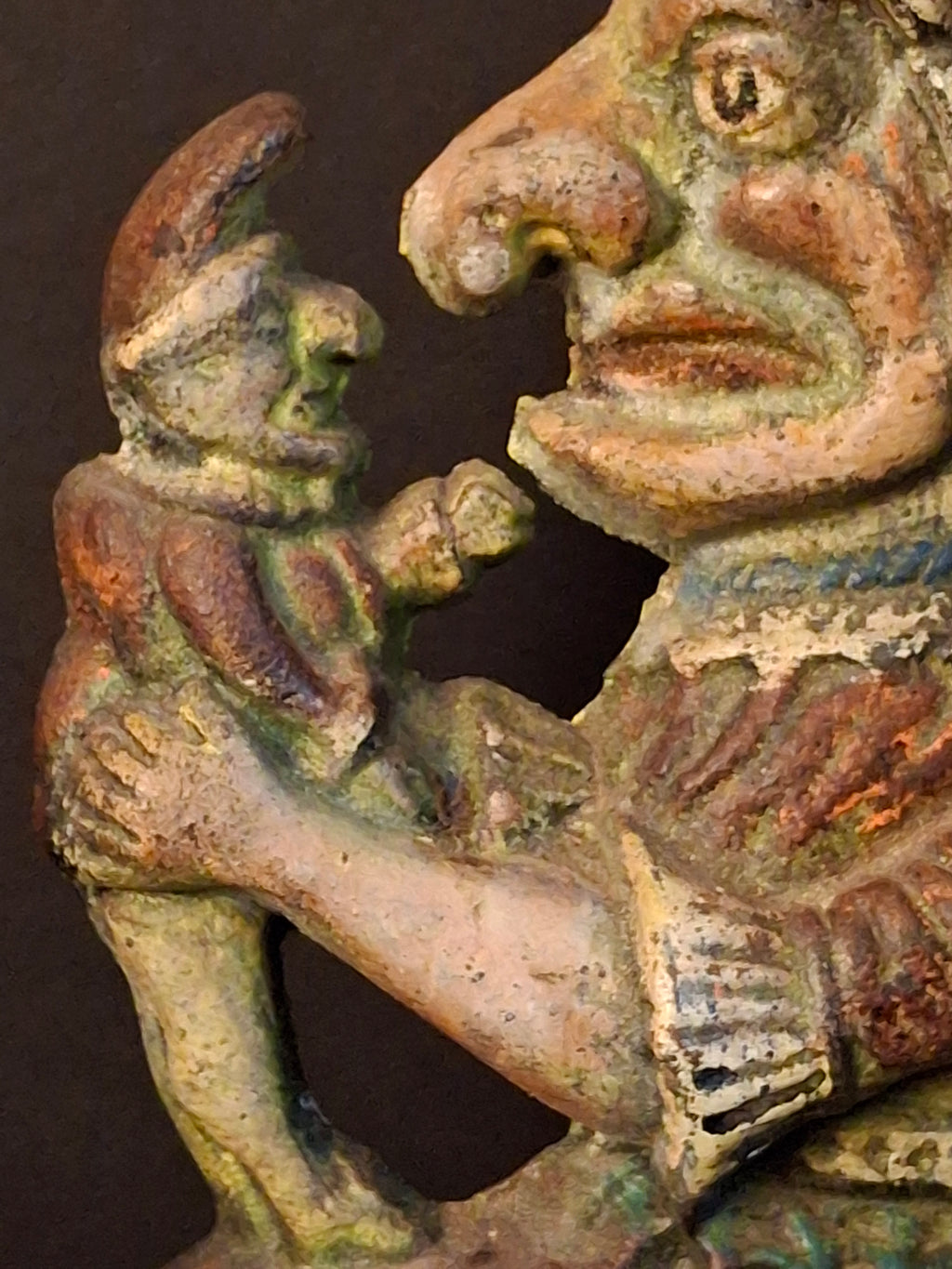 Pair Of Antique Cast Iron Punch & Judy Figural Doorstops – Circa 1920s 11 lbs - Matthew J King Collection
