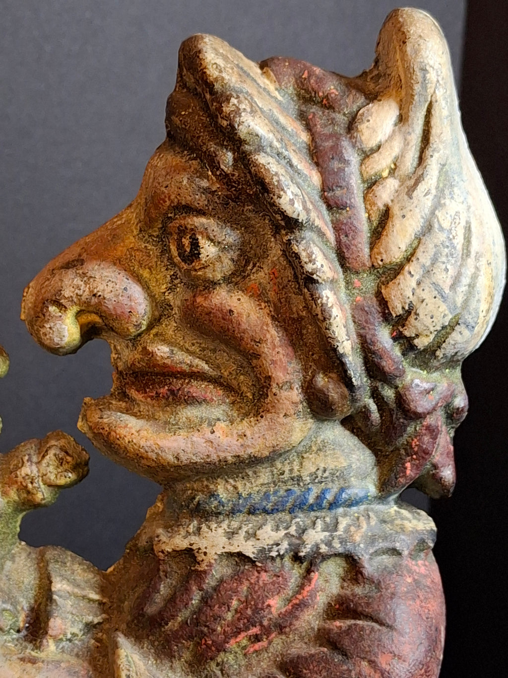 Pair Of Antique Cast Iron Punch & Judy Figural Doorstops – Circa 1920s 11 lbs - Matthew J King Collection