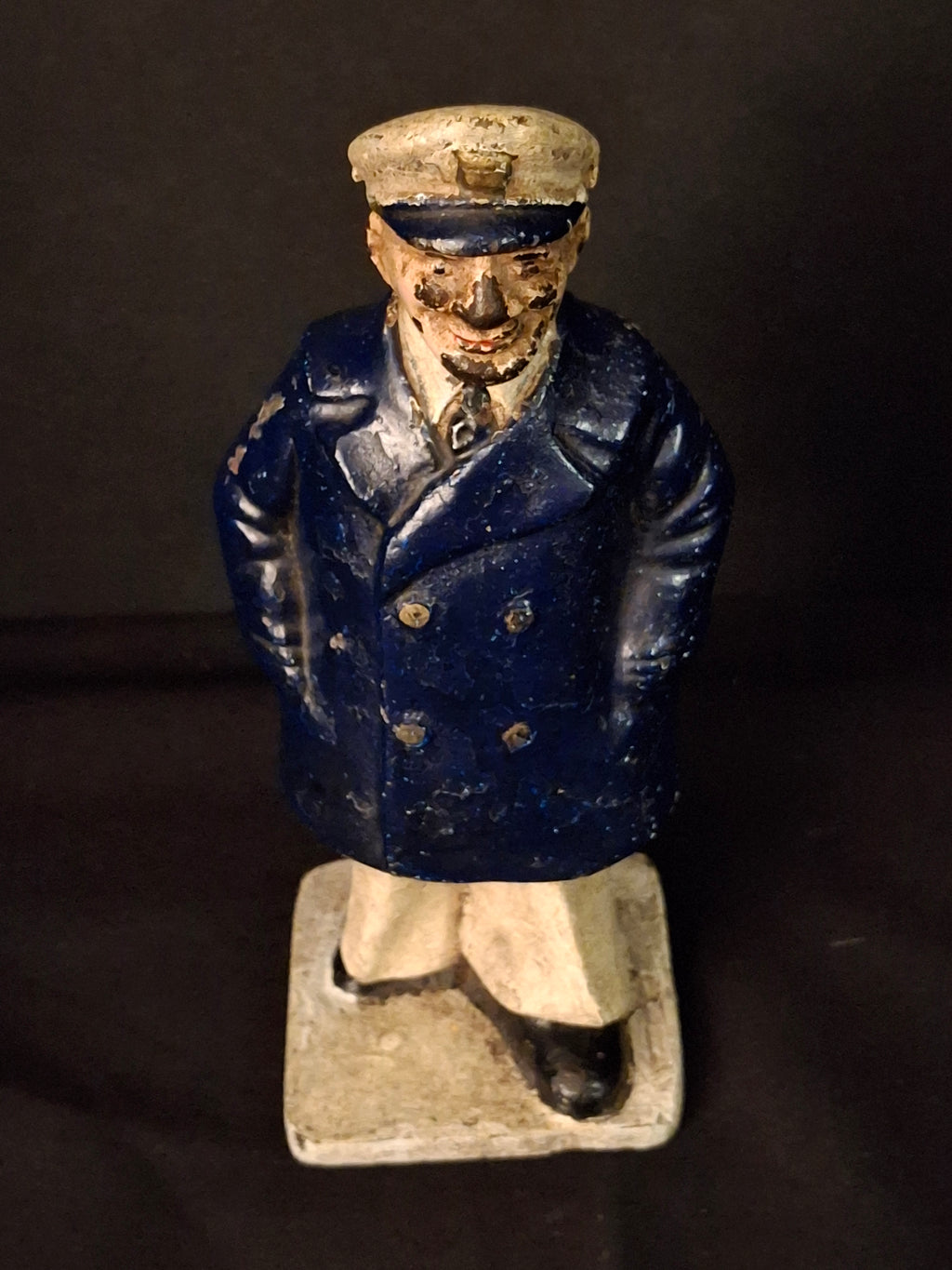 Rare Antique Cast Iron Sea Captain Doorstop 1930s Hubley Littco Naval Bridge Officer Commander