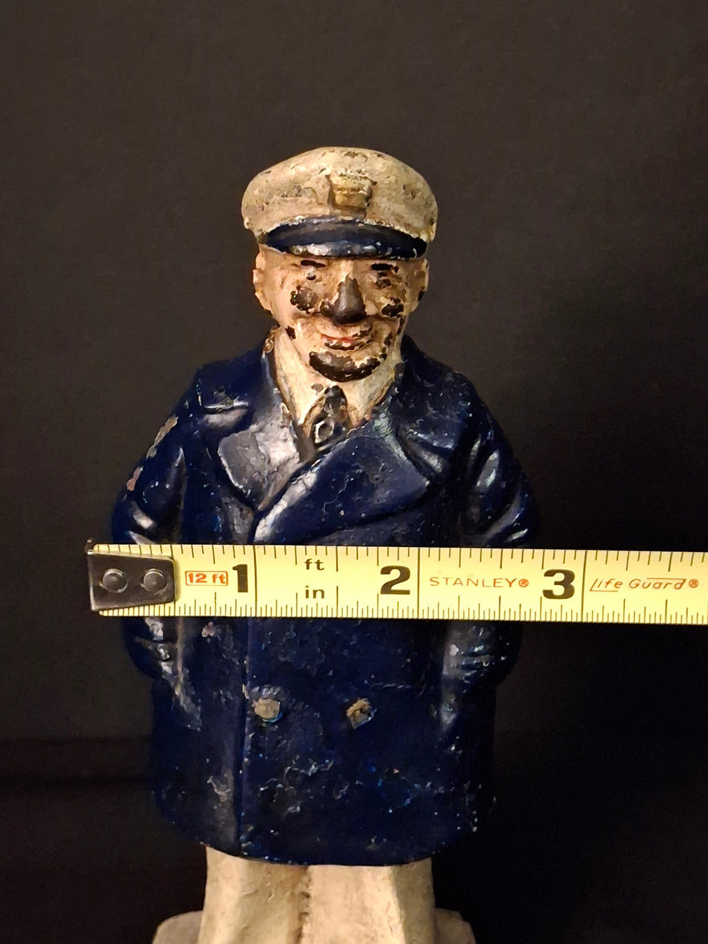 Rare Antique Cast Iron Sea Captain Doorstop 1930s Hubley Littco Naval Bridge Officer Commander