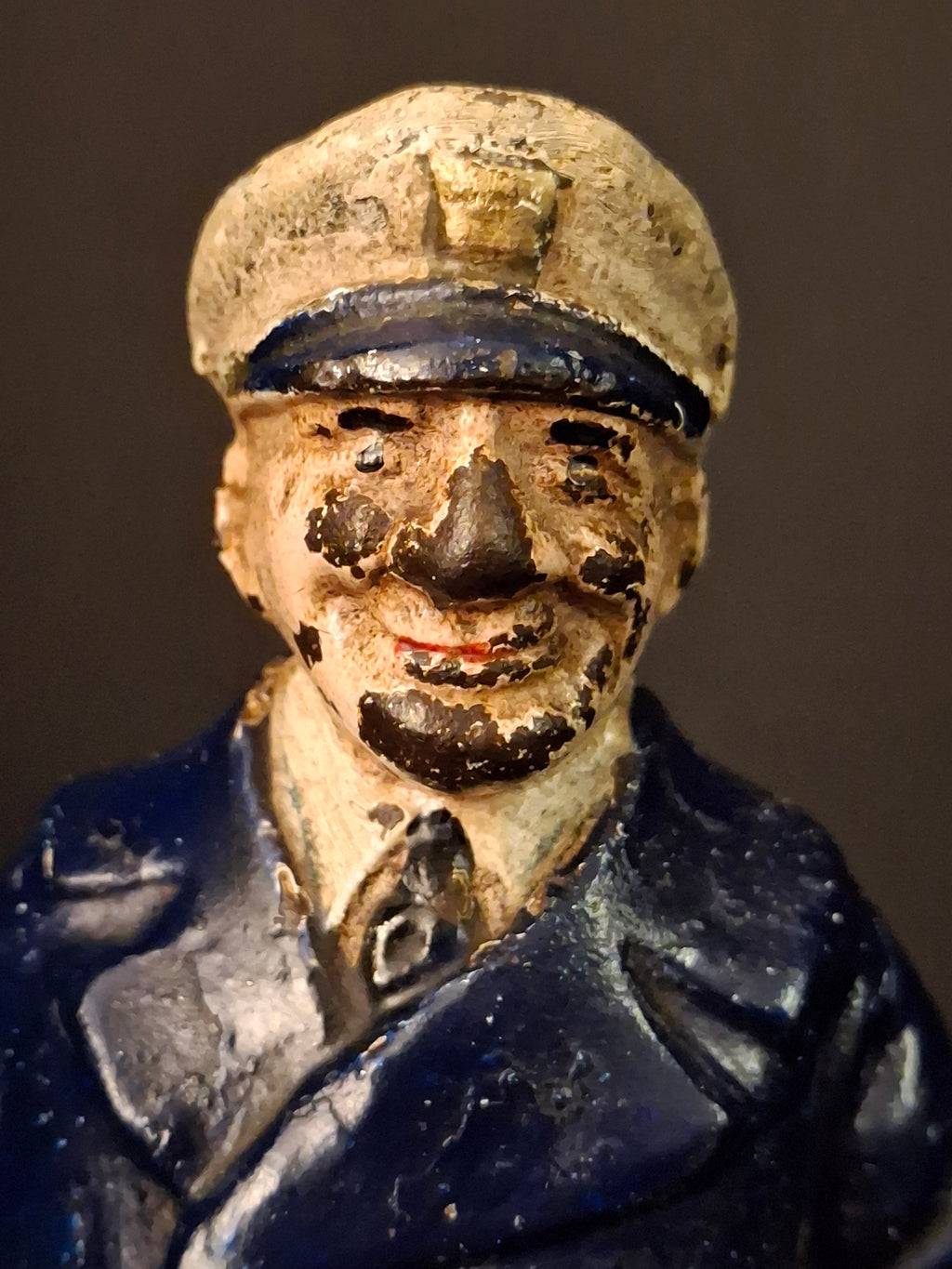 Rare Antique Cast Iron Sea Captain Doorstop 1930s Hubley Littco Naval Bridge Officer Commander