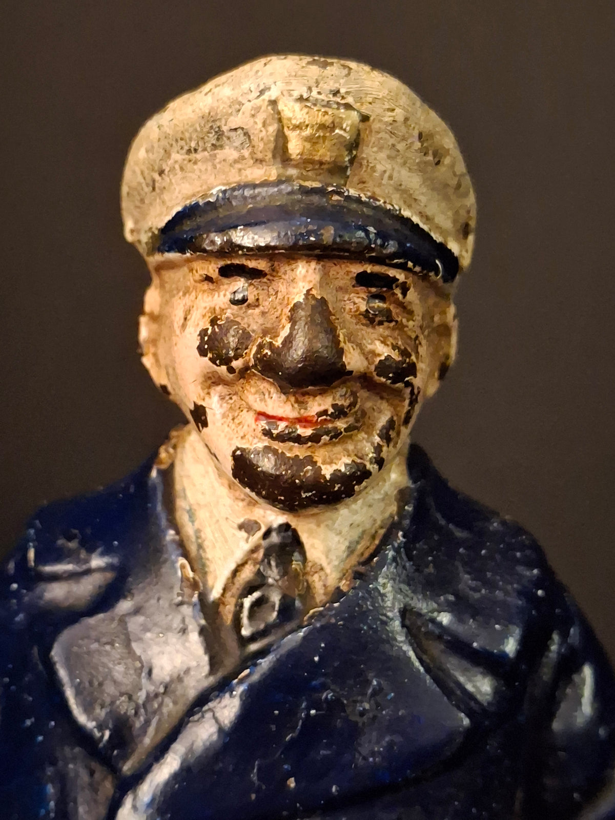 Rare Antique Cast Iron Sea Captain Doorstop 1930s Hubley Littco Naval Bridge Officer Commander