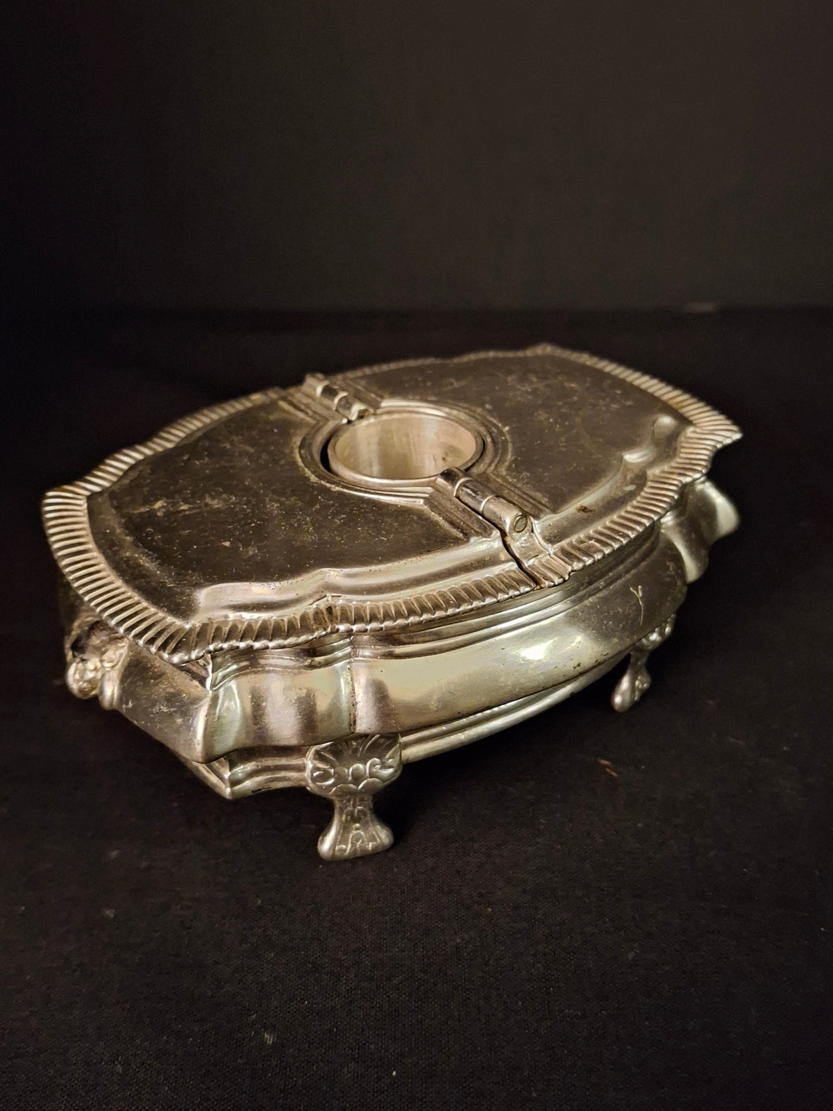 Vintage Silver Plated Havdalah Compendium Spice Box Candle Holder Lions Crest 344