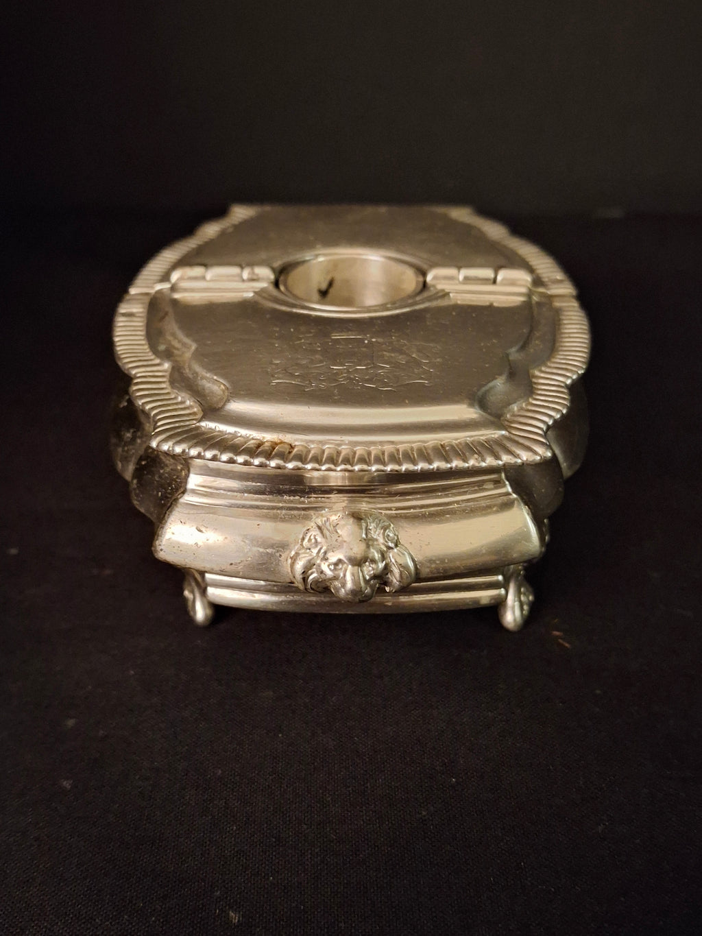 Vintage Silver Plated Havdalah Compendium Spice Box Candle Holder Lions Crest 344