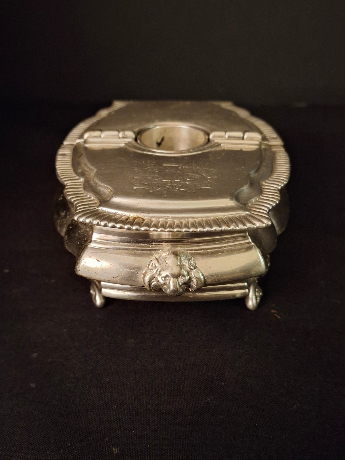 Vintage Silver Plated Havdalah Compendium Spice Box Candle Holder Lions Crest 344