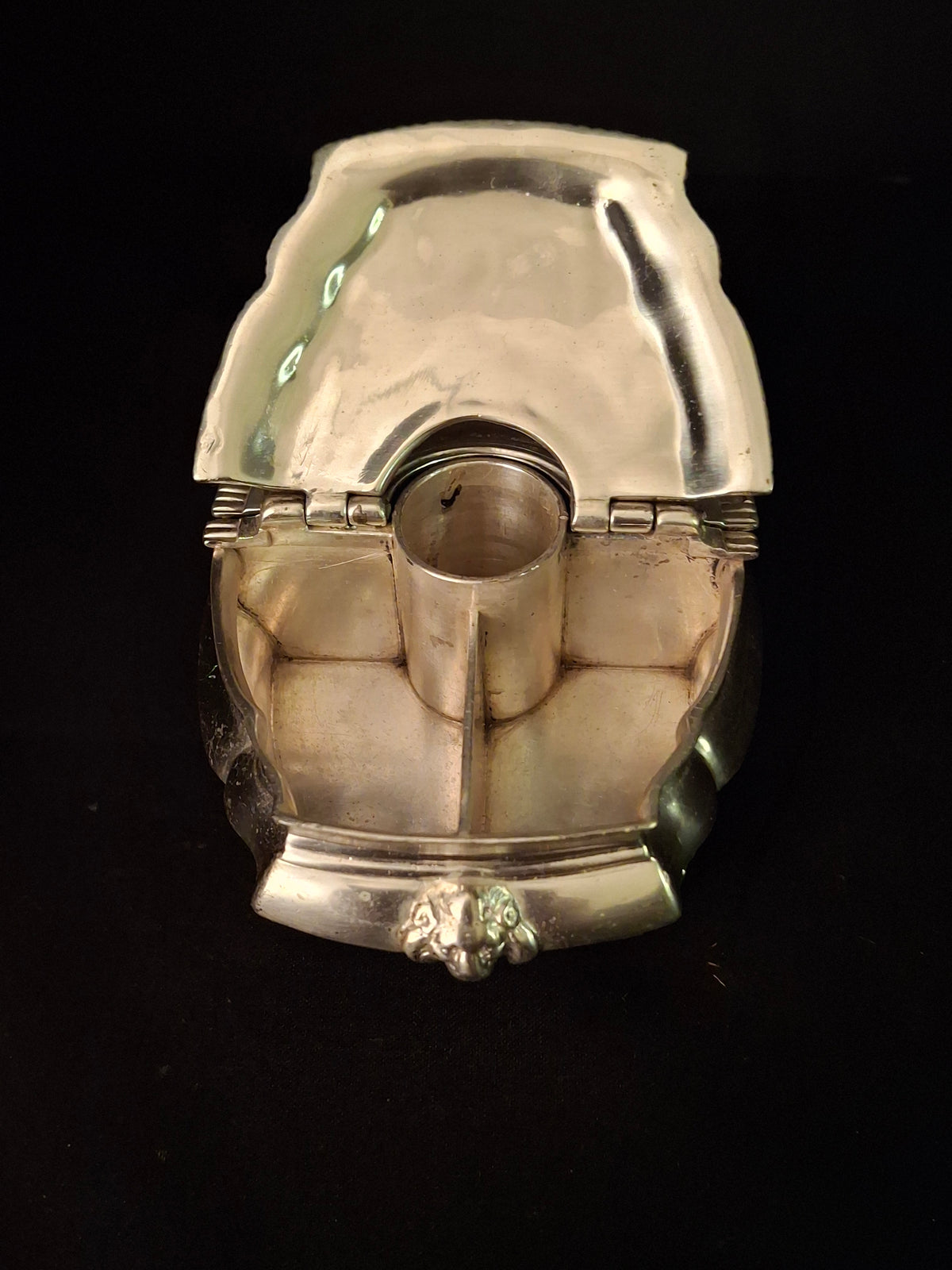 Vintage Silver Plated Havdalah Compendium Spice Box Candle Holder Lions Crest 344