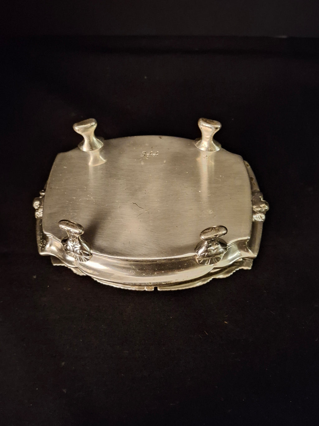 Vintage Silver Plated Havdalah Compendium Spice Box Candle Holder Lions Crest 344