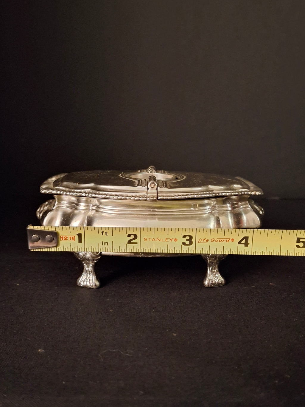 Vintage Silver Plated Havdalah Compendium Spice Box Candle Holder Lions Crest 344
