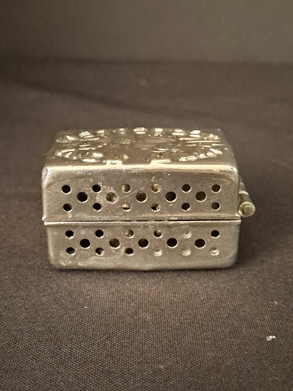 Vintage Silver Tone Travel Shabbat Candlesticks Jerusalem Box Folding Pocket Set