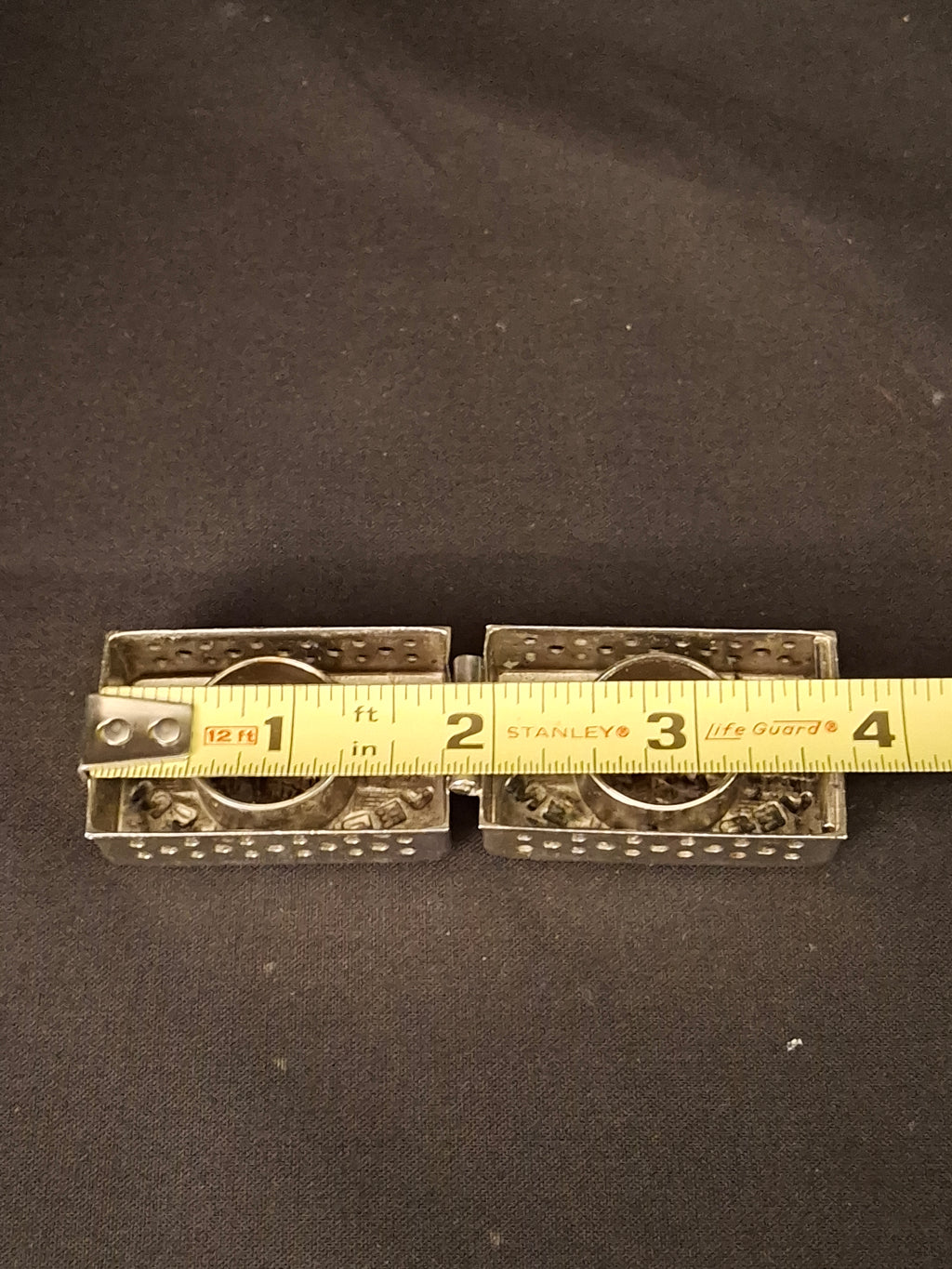 Vintage Silver Tone Travel Shabbat Candlesticks Jerusalem Box Folding Pocket Set
