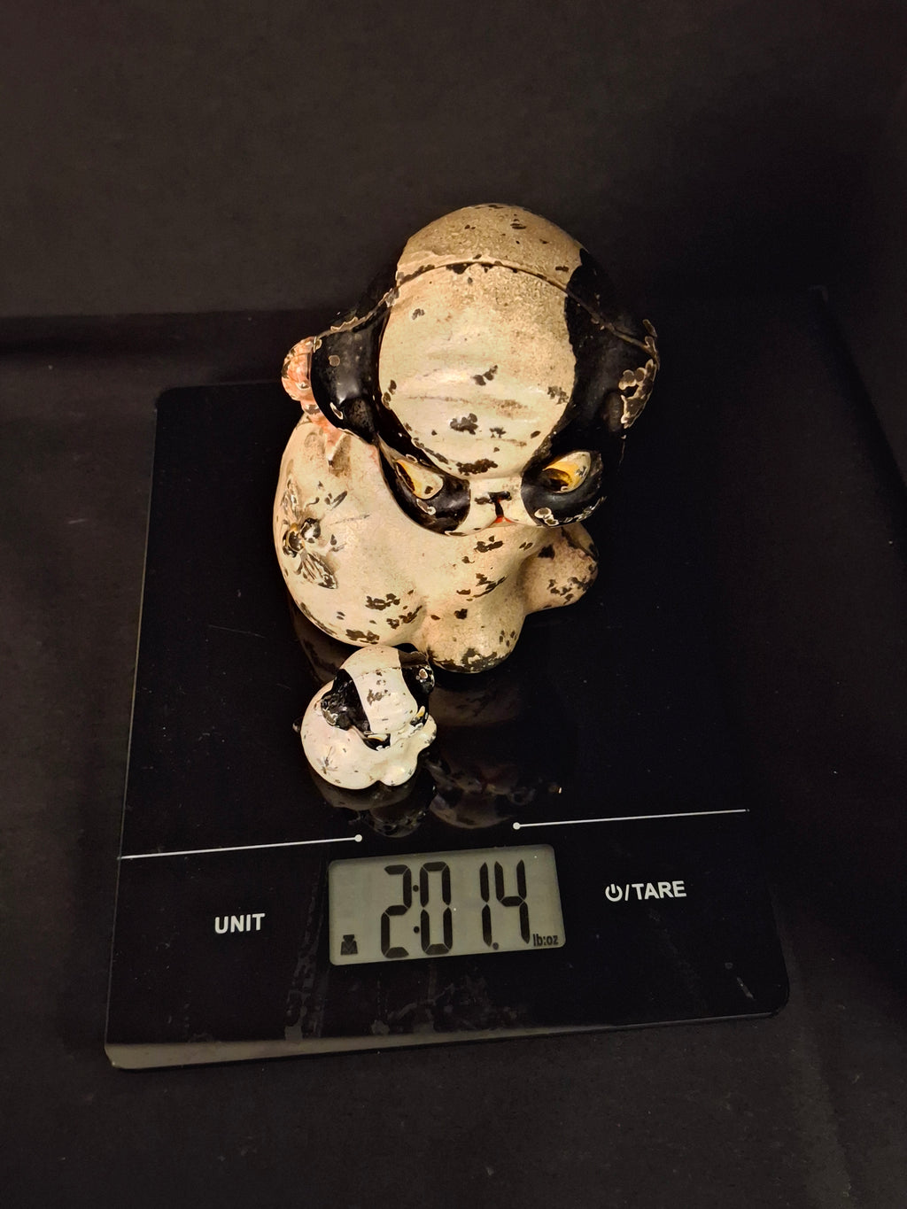 Antique Hubley Cast Iron Puppo Dog Coin Bank & Miniature Figure Set Grace Drayton