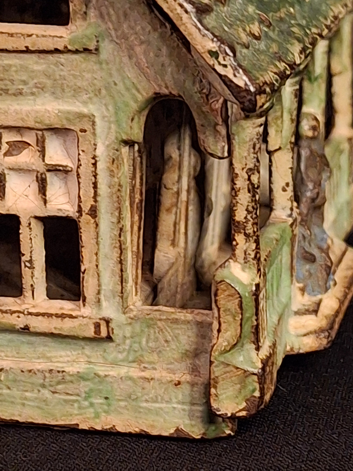 Antique AC Williams Cast Iron Colonial House Architectural Still Bank Porch Dormers circa 1920