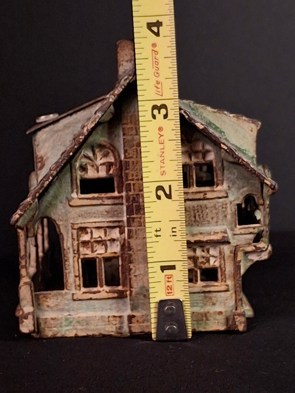 Antique AC Williams Cast Iron Colonial House Architectural Still Bank Porch Dormers circa 1920