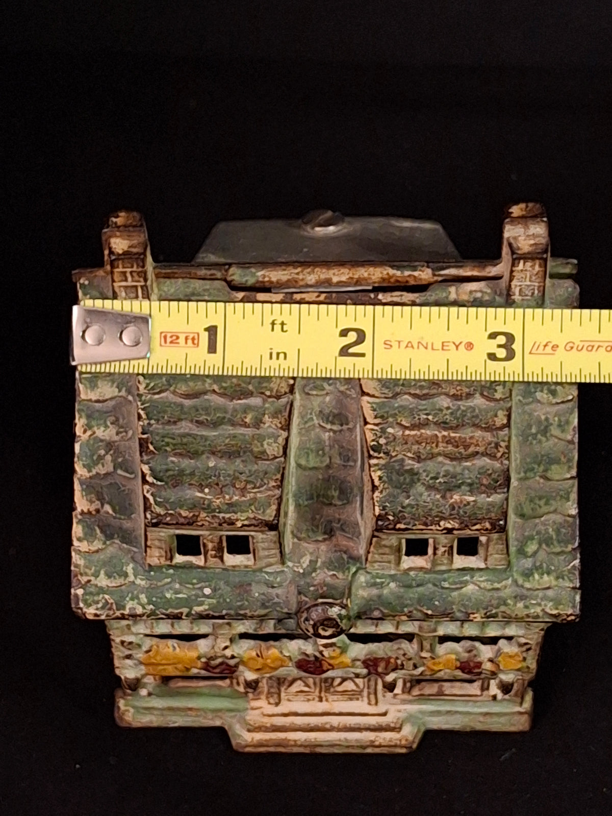 Antique AC Williams Cast Iron Colonial House Architectural Still Bank Porch Dormers circa 1920