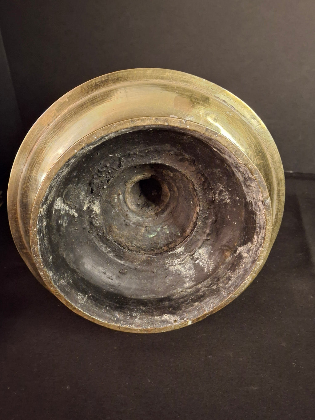 Antique 18th Century / Possibly 17th Century Continental Brass 7 Wick Shabbat Oil Lamp Judenstern
