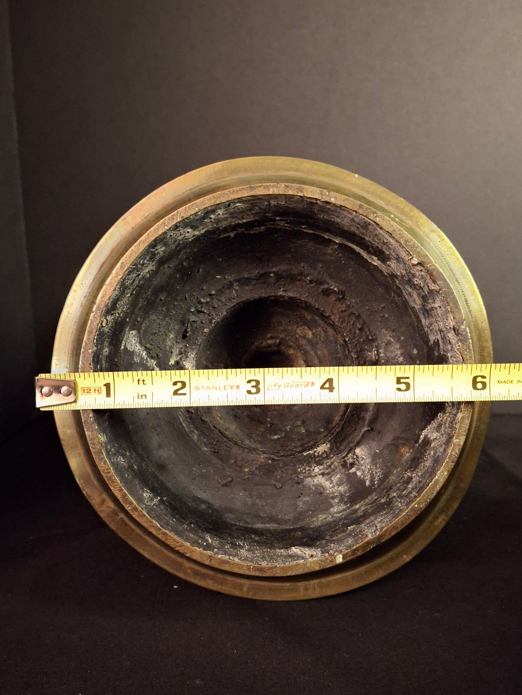 Antique 18th Century / Possibly 17th Century Continental Brass 7 Wick Shabbat Oil Lamp Judenstern