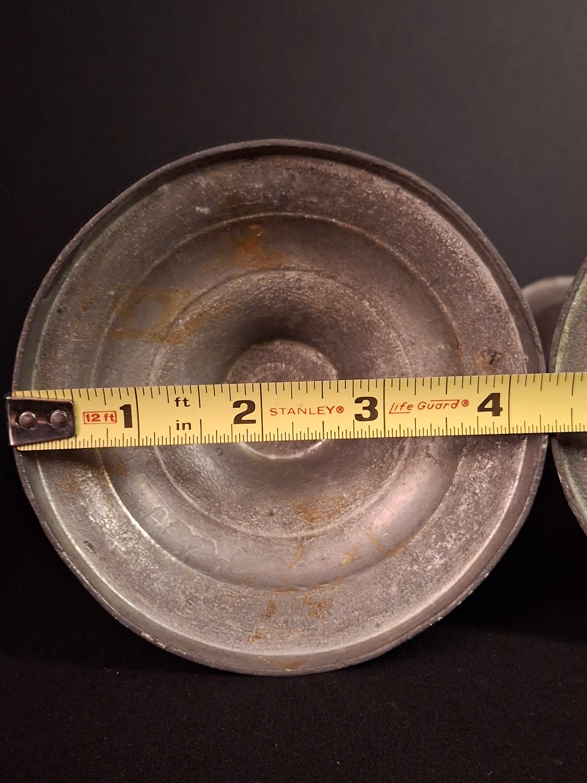 Pair Antique 1840s Freeman Porter Pewter Whale Oil Lamps Westbrook Maine No. 1