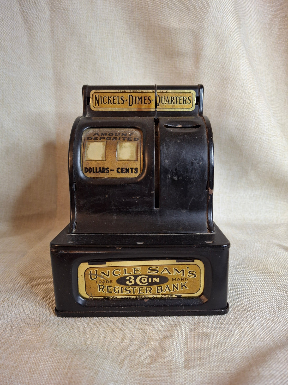 1930s Uncle Sam 3 Coin Register Bank Durable Toy & Novelty Cleveland OH Working