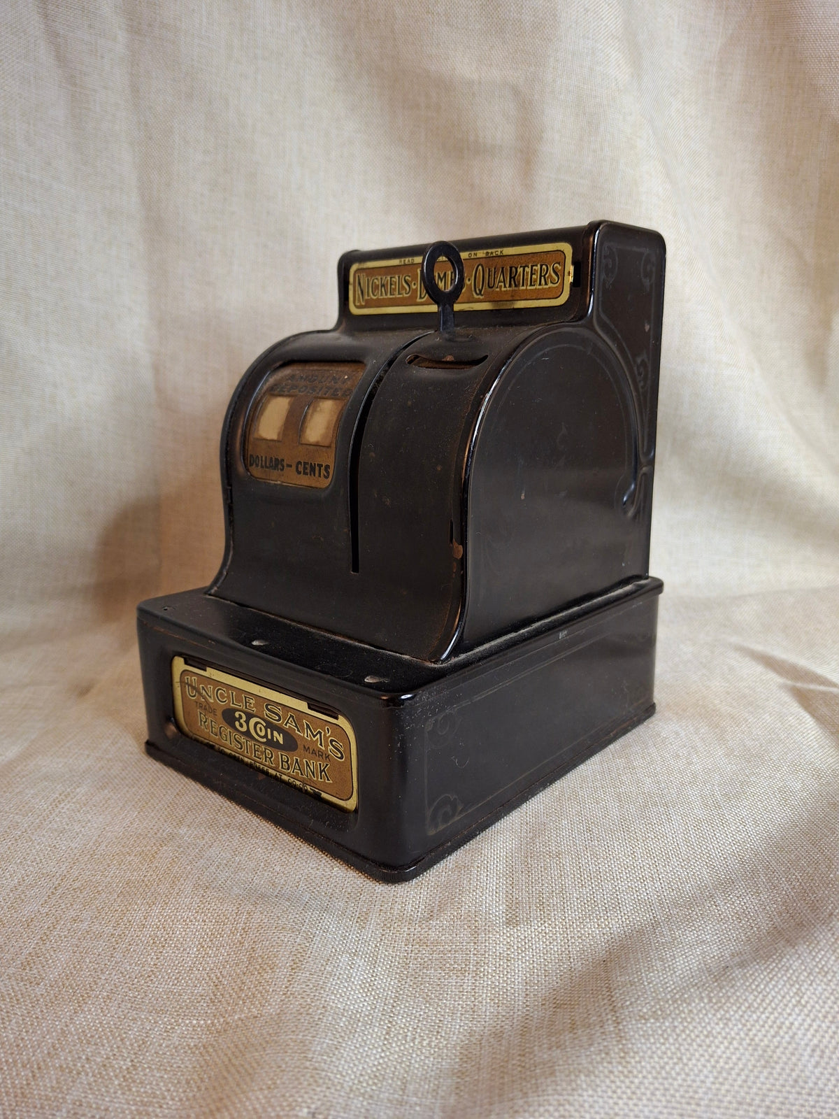 1930s Uncle Sam 3 Coin Register Bank Durable Toy & Novelty Cleveland OH Working