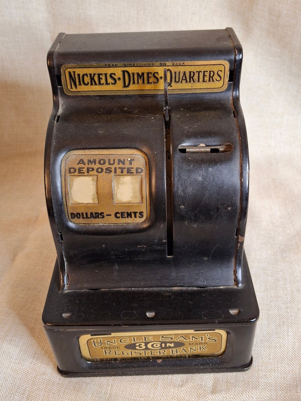1930s Uncle Sam 3 Coin Register Bank Durable Toy & Novelty Cleveland OH Working