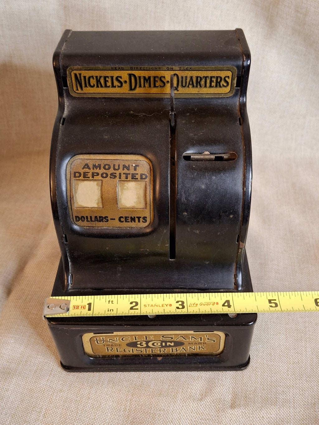 1930s Uncle Sam 3 Coin Register Bank Durable Toy & Novelty Cleveland OH Working