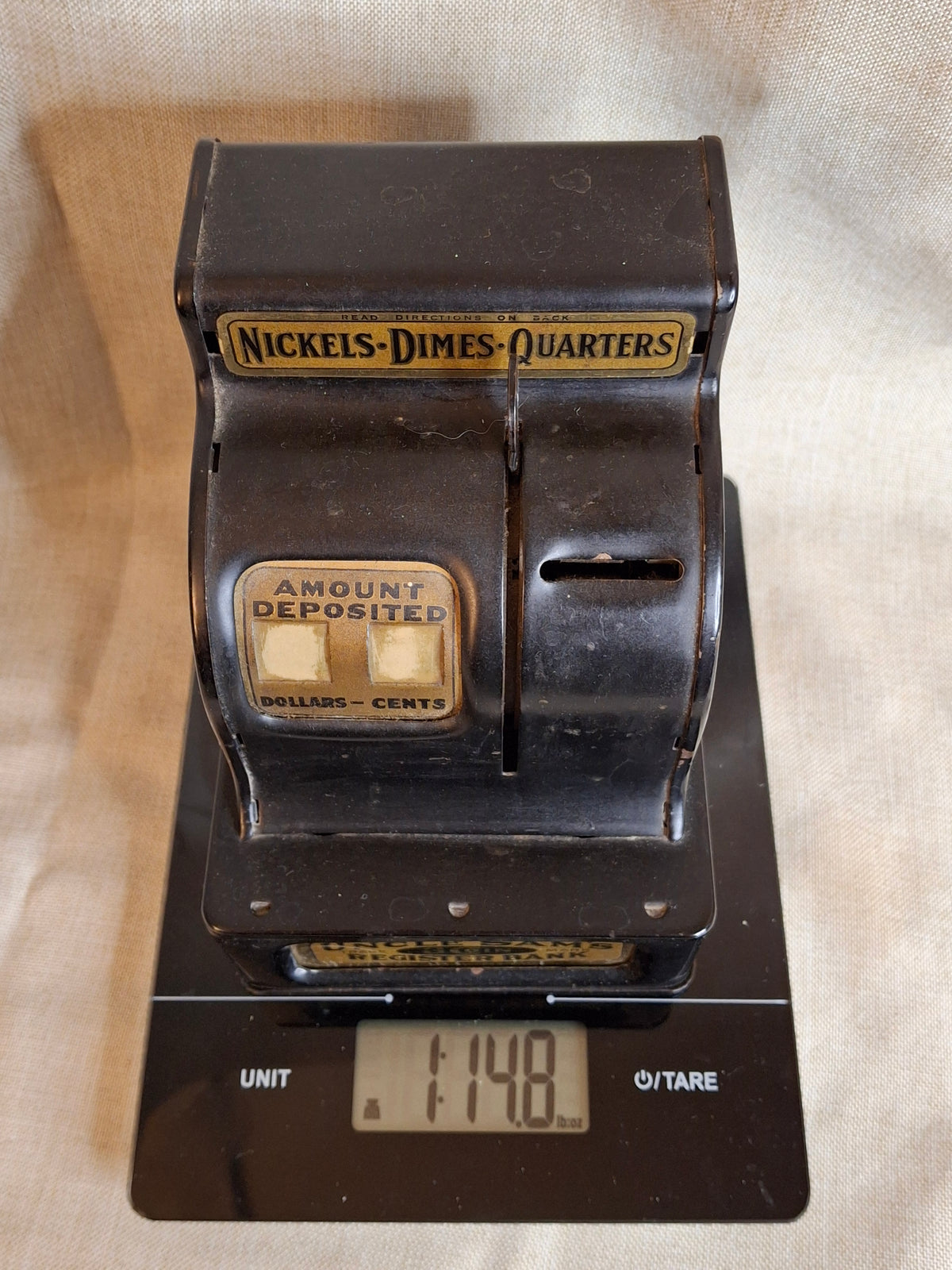 1930s Uncle Sam 3 Coin Register Bank Durable Toy & Novelty Cleveland OH Working