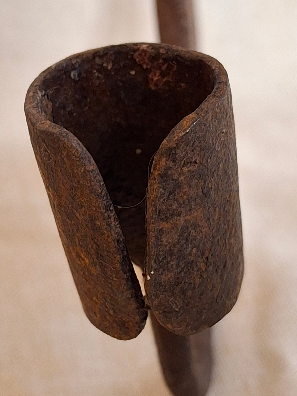 18th Century Hand Forged Wrought Iron Hanging Double Candle Holder Loom Light Heart Top