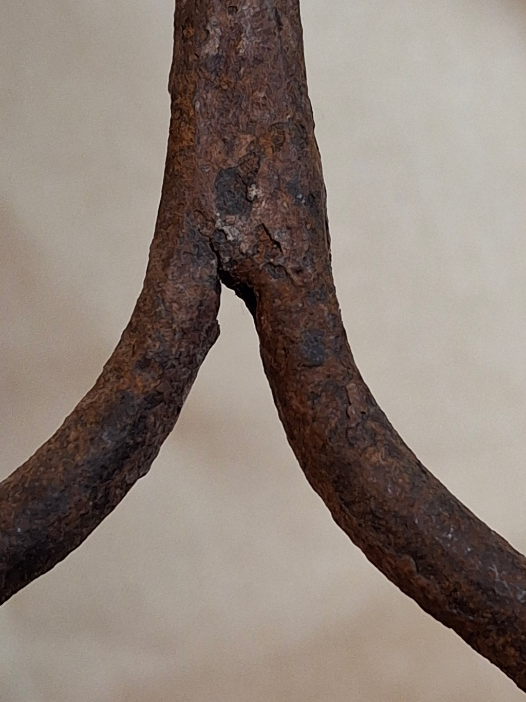 18th Century Hand Forged Wrought Iron Hanging Double Candle Holder Loom Light Heart Top