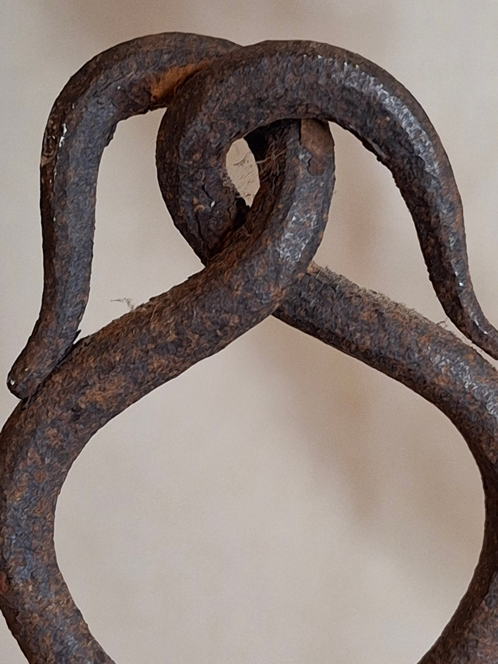 18th Century Hand Forged Wrought Iron Hanging Double Candle Holder Loom Light Heart Top