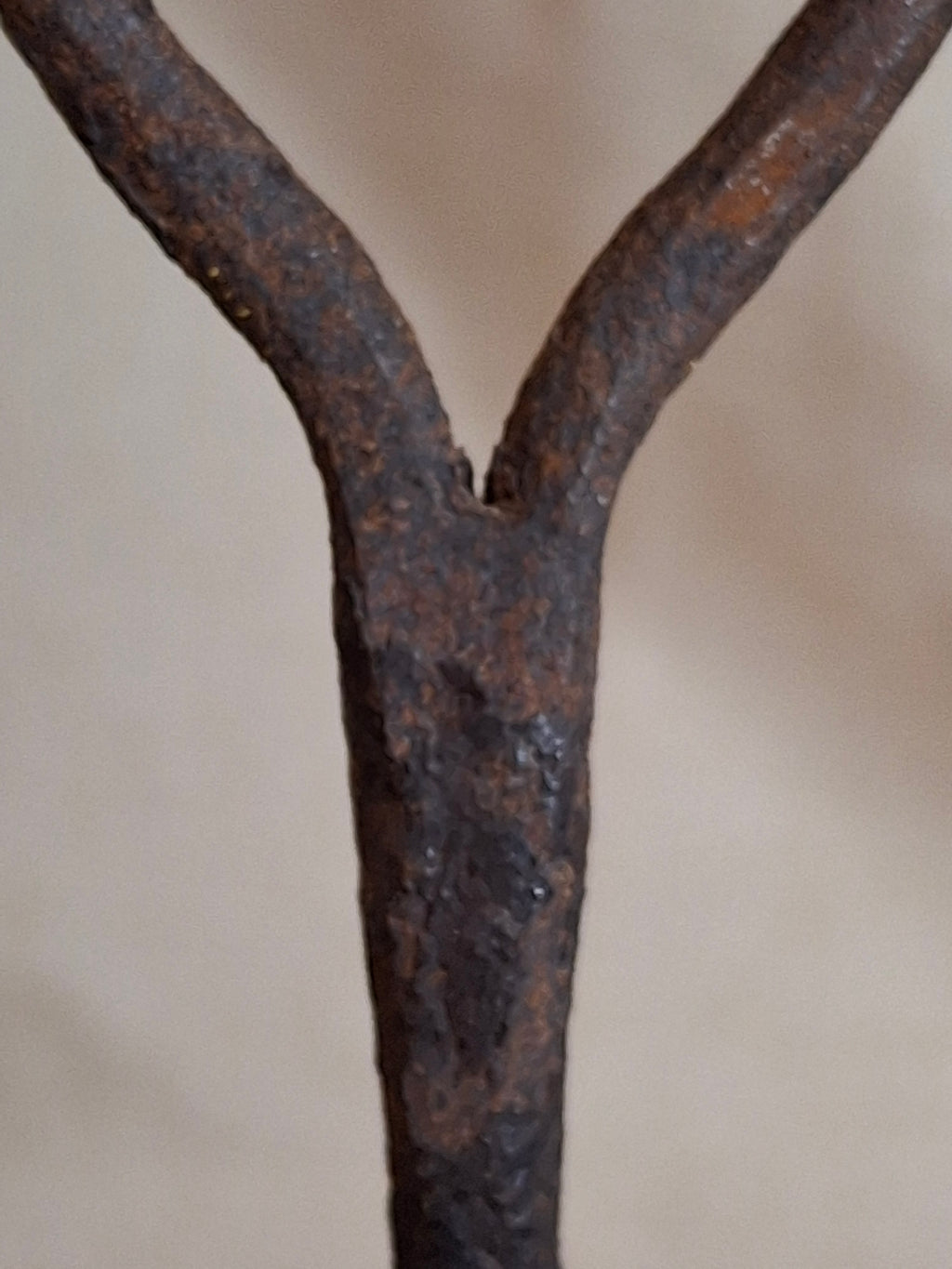 18th Century Hand Forged Wrought Iron Hanging Double Candle Holder Loom Light Heart Top