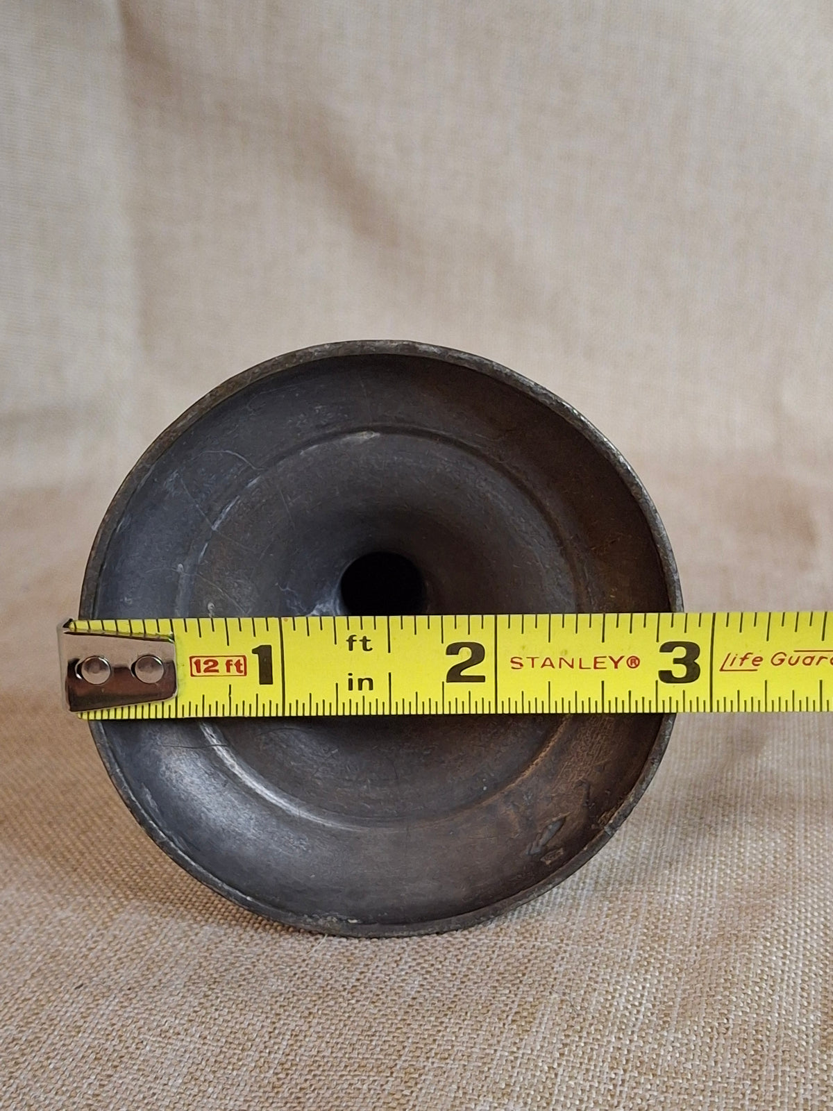 Antique Miniature Pewter Whale Oil Lamp Single Tube Burner Early American Stand Lamp 1840s