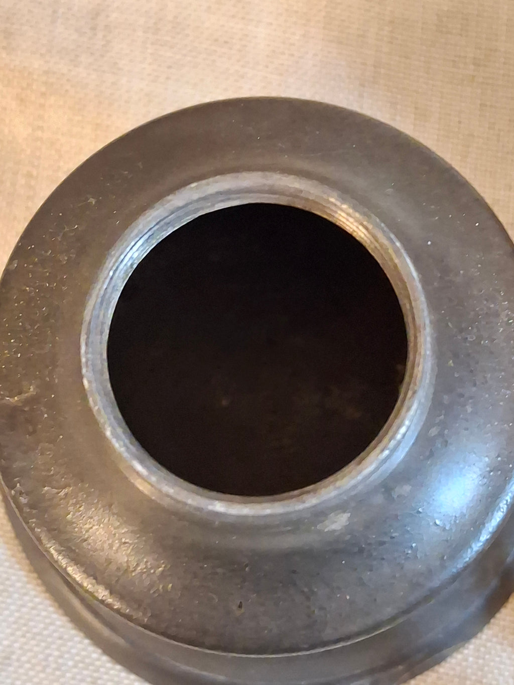 Antique 1840s Pewter Bell Finger Lamp Double Tube Camphene Whale Oil Burner 4.5"
