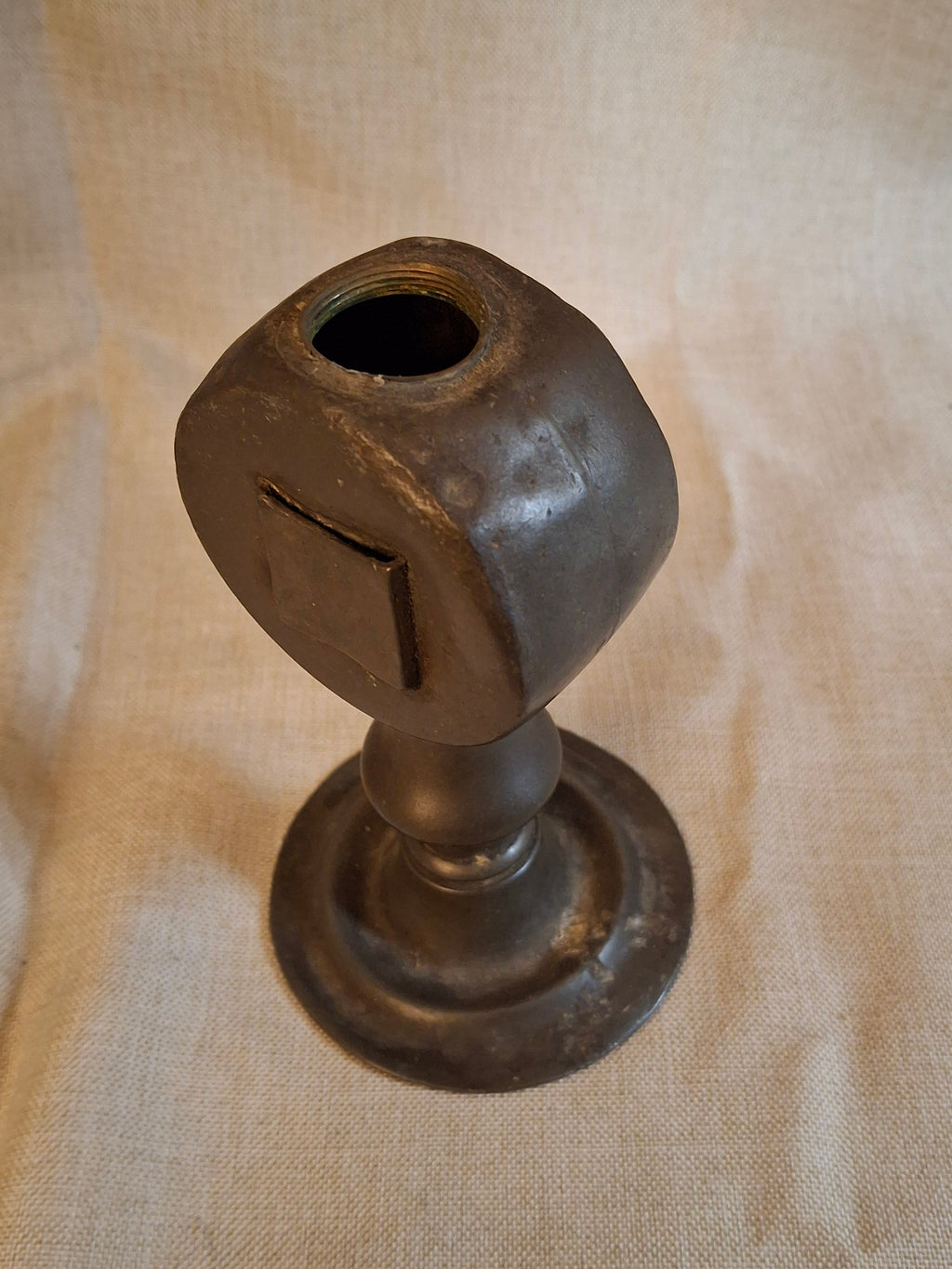Antique Pewter Whale Oil Lamp Lot (3) - Double Bullseye Lens Stand & Chamber Lamps for Restoration