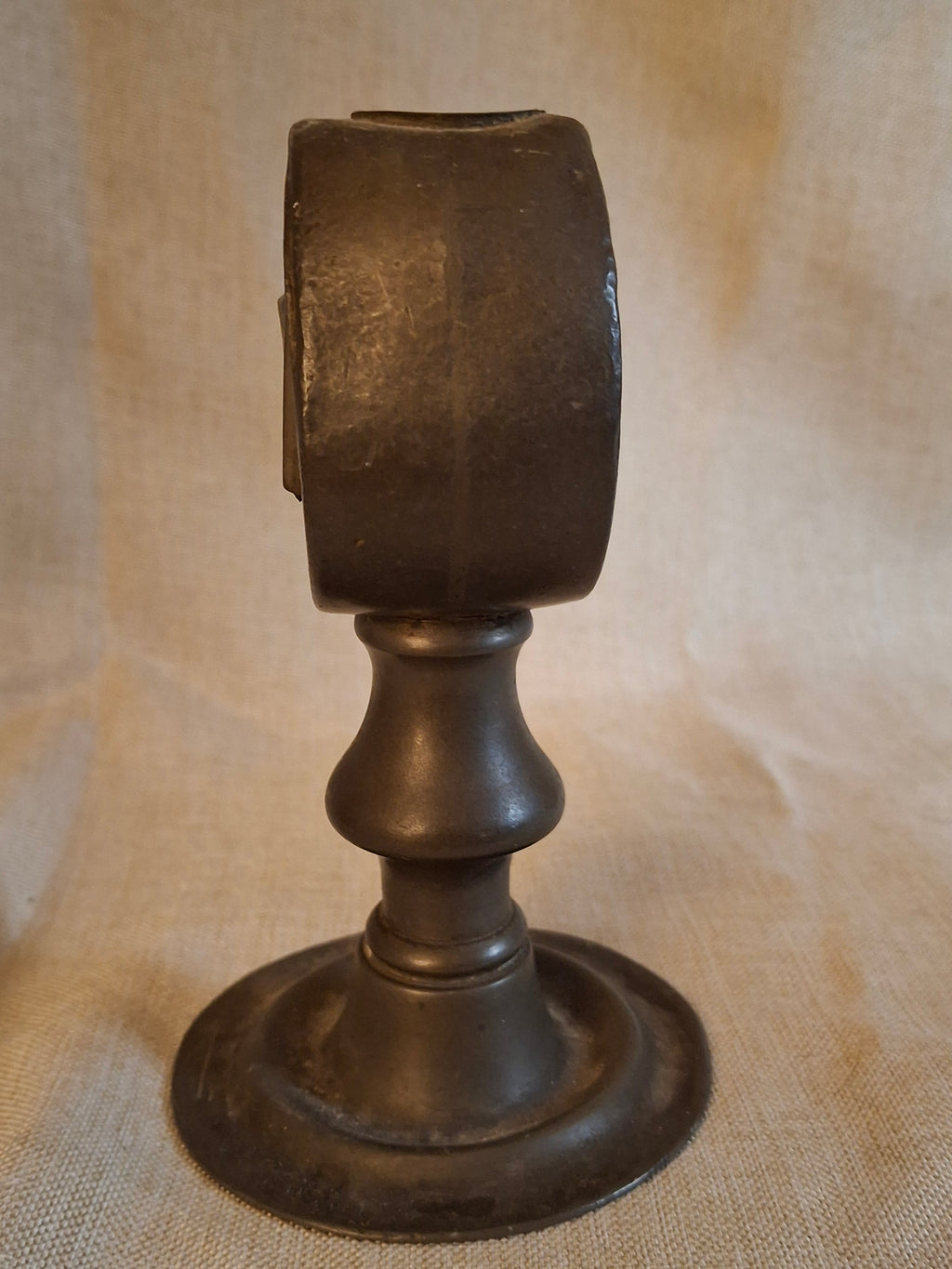 Antique Pewter Whale Oil Lamp Lot (3) - Double Bullseye Lens Stand & Chamber Lamps for Restoration