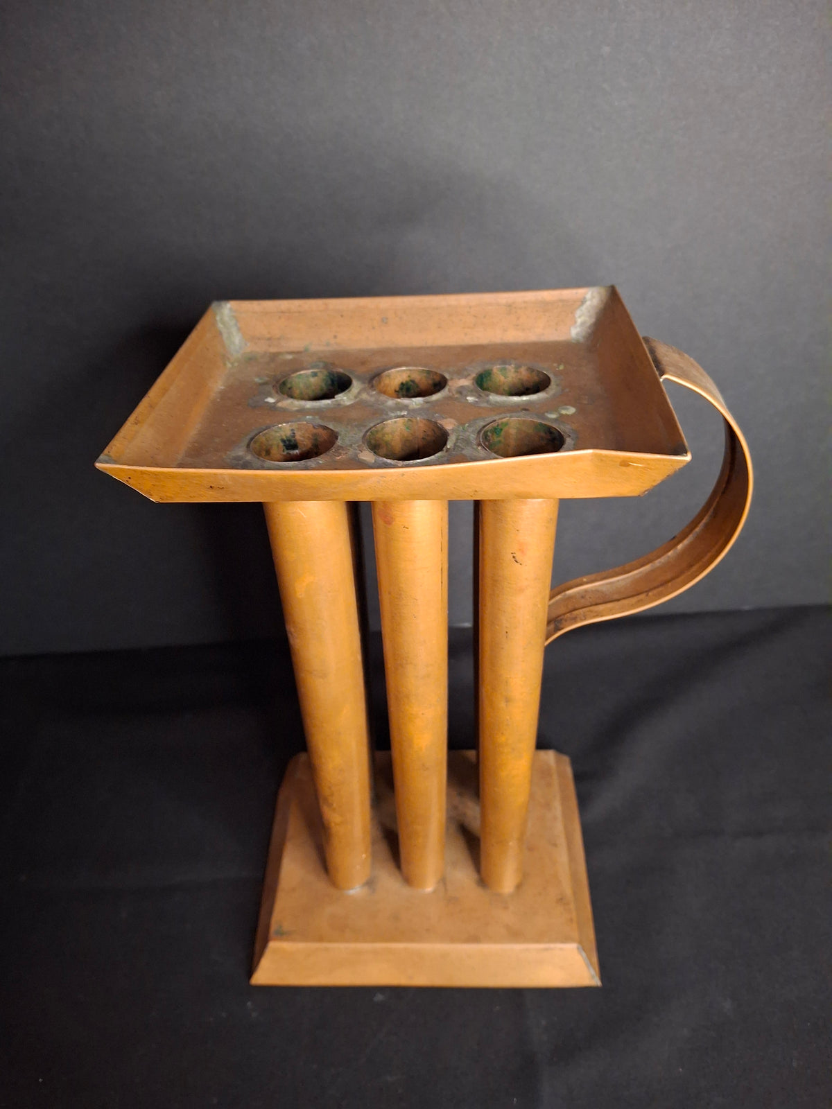 RARE Antique 19th Century Copper 6 Tube Candle Mold Sheet Metal Primitive Americana